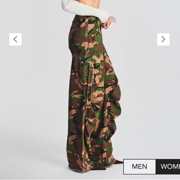 SER.O.YA Jane camo cargo Pants low rise loose fit baggy NWT 26 - Picture 4 of 16